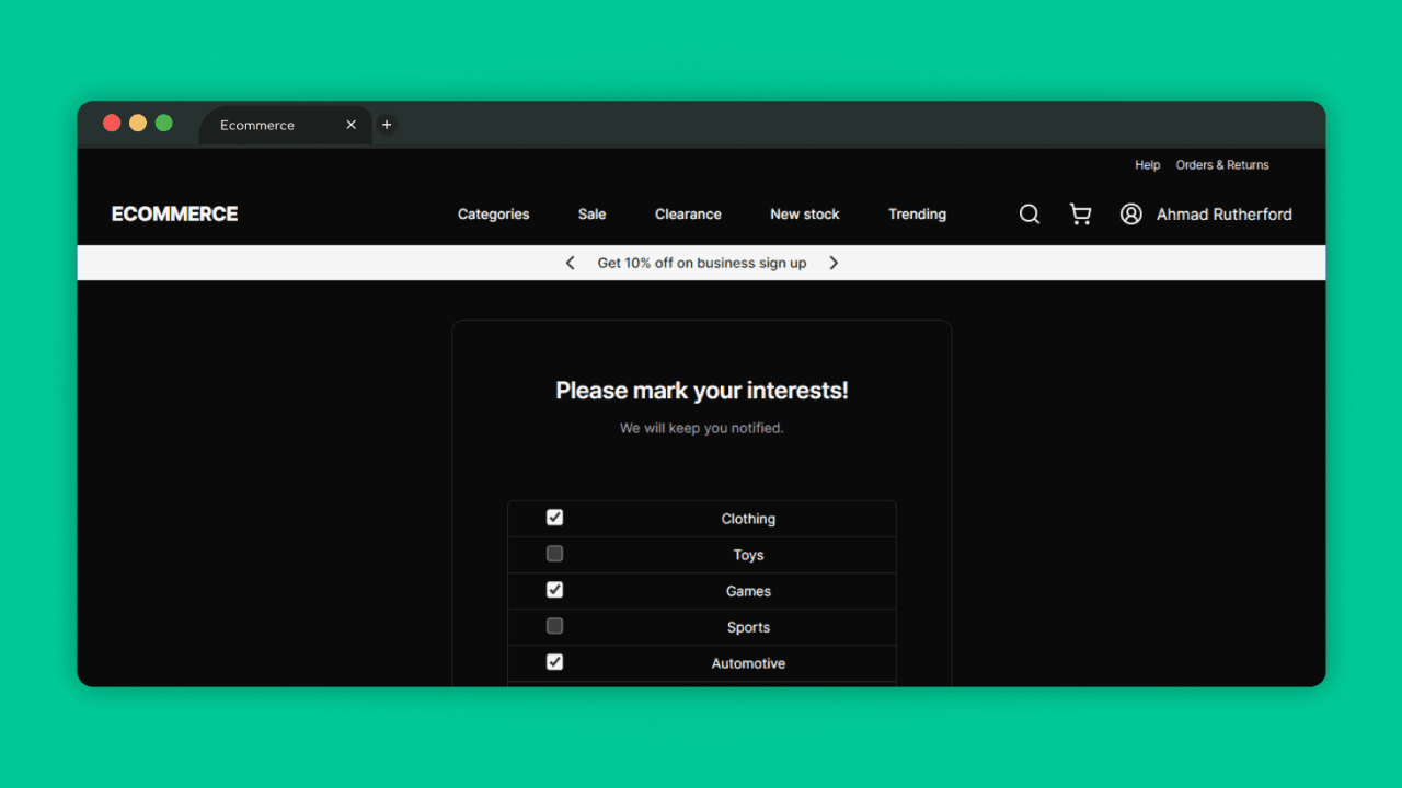 Ecommerce Store screenshot